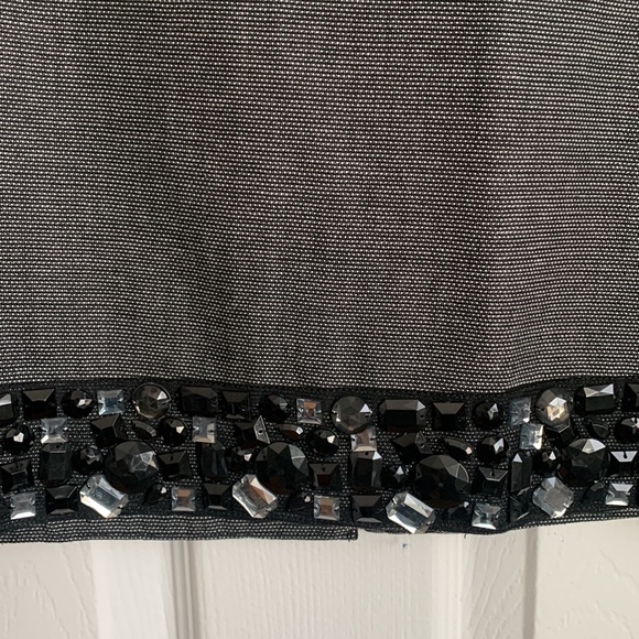 Black/Charcoal Skirt with Embellished Hem Detail - Picture 2 of 4